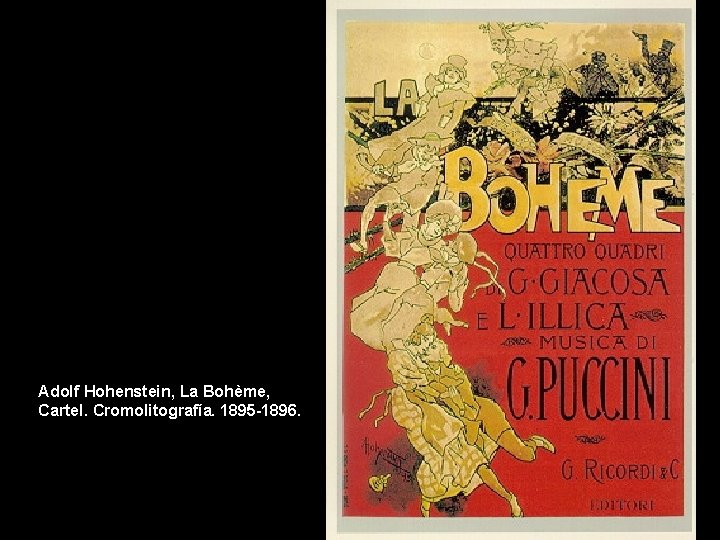 Adolf Hohenstein, La Bohème, Cartel. Cromolitografía. 1895 -1896. 