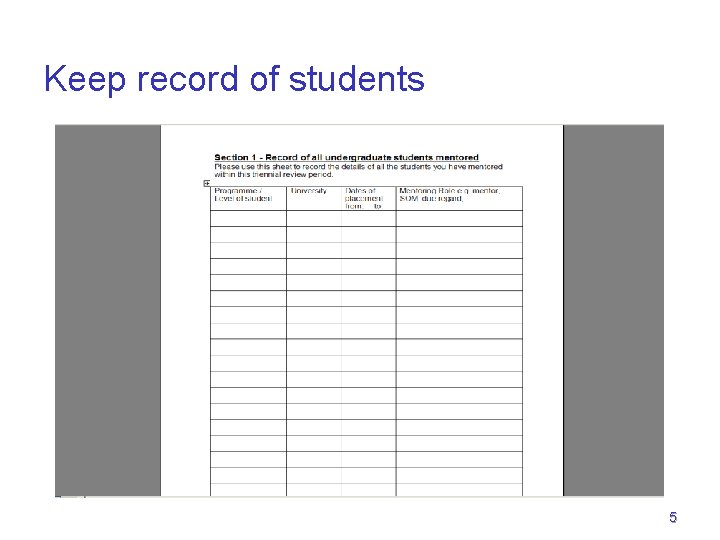 Keep record of students 5 