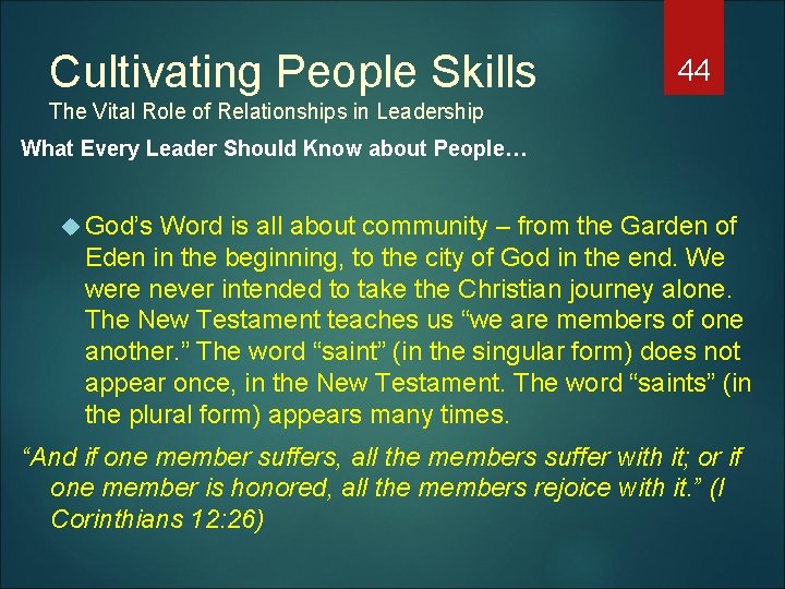 Cultivating People Skills 44 The Vital Role of Relationships in Leadership What Every Leader