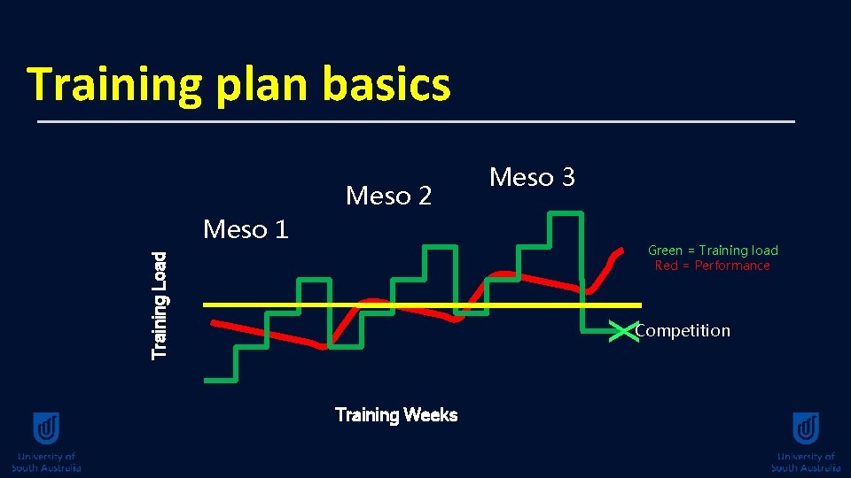Training plan basics Meso 2 Meso 1 Meso 3 X Training Load Green =