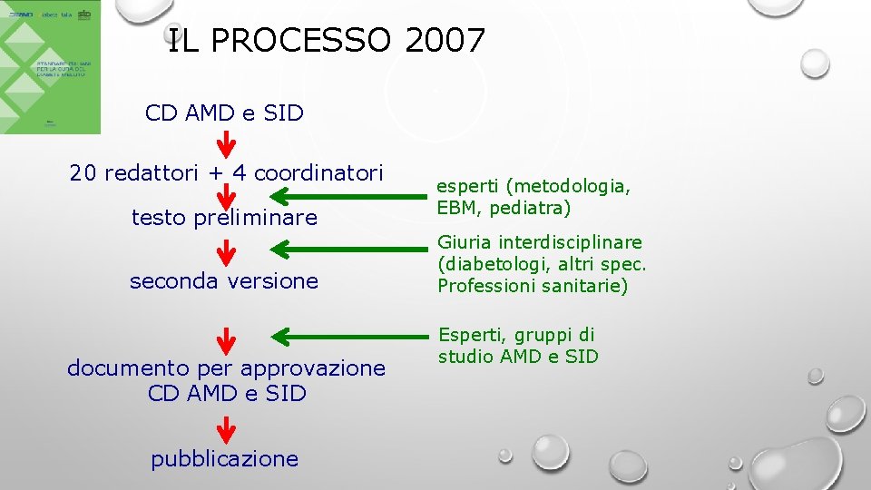 IL PROCESSO 2007 CD AMD e SID 20 redattori + 4 coordinatori testo preliminare