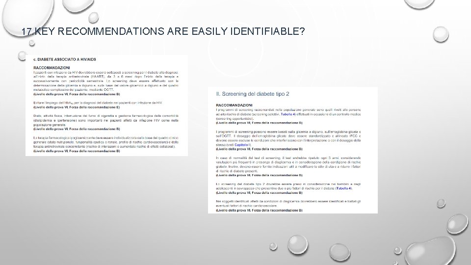 17. KEY RECOMMENDATIONS ARE EASILY IDENTIFIABLE? 