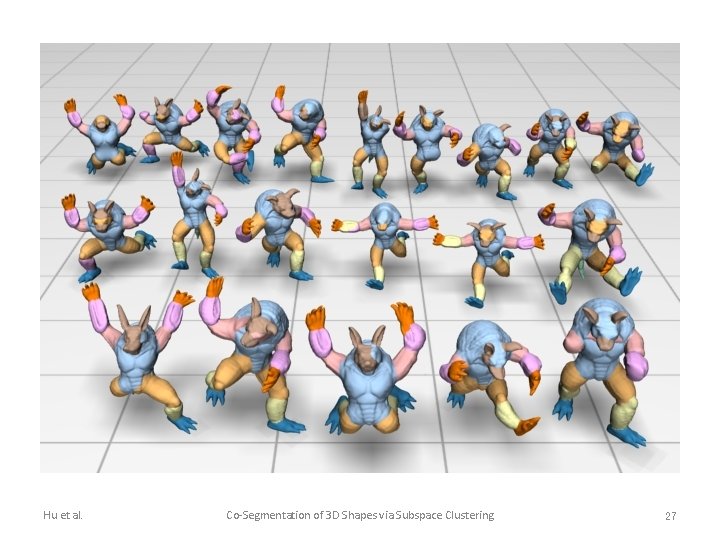 Hu et al. Co-Segmentation of 3 D Shapes via Subspace Clustering 27 