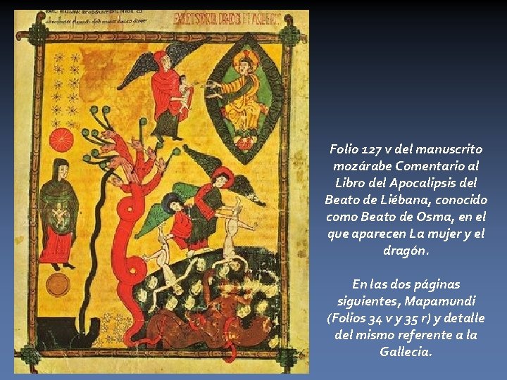 Folio 127 v del manuscrito mozárabe Comentario al Libro del Apocalipsis del Beato de