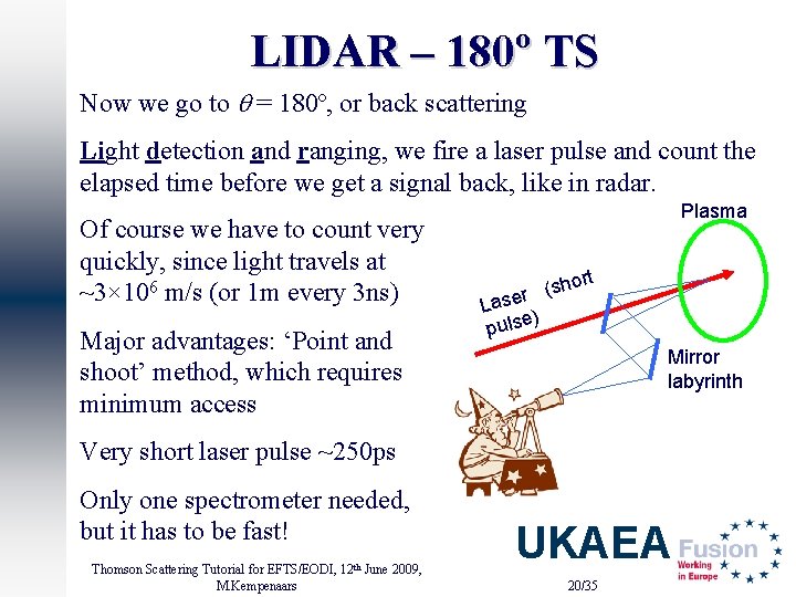LIDAR – 180º TS Now we go to q = 180º, or back scattering