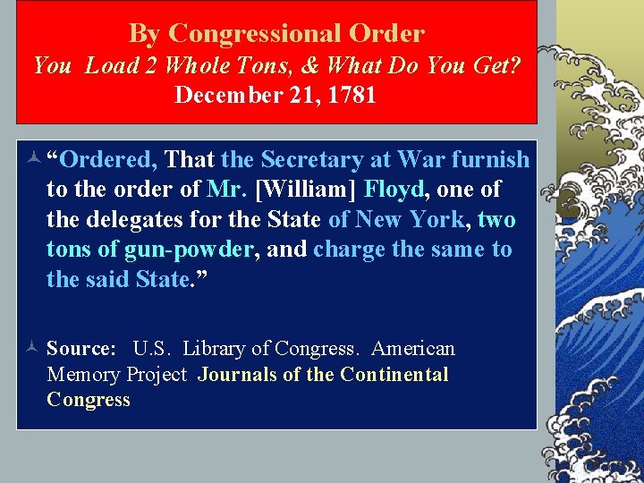 By Congressional Order You Load 2 Whole Tons, & What Do You Get? December