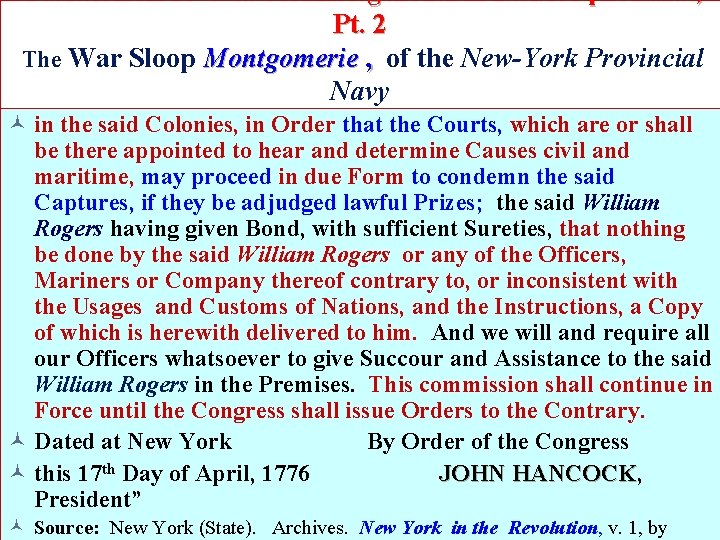 Mariner & Commander: Saga of a 6 -Gun Sloop of War, Pt. 2 The