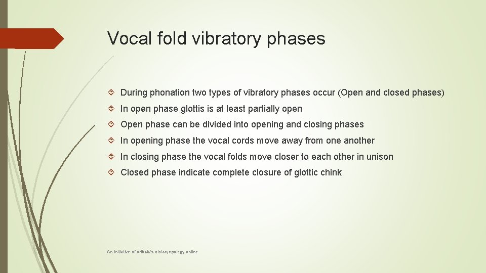 Vocal fold vibratory phases During phonation two types of vibratory phases occur (Open and