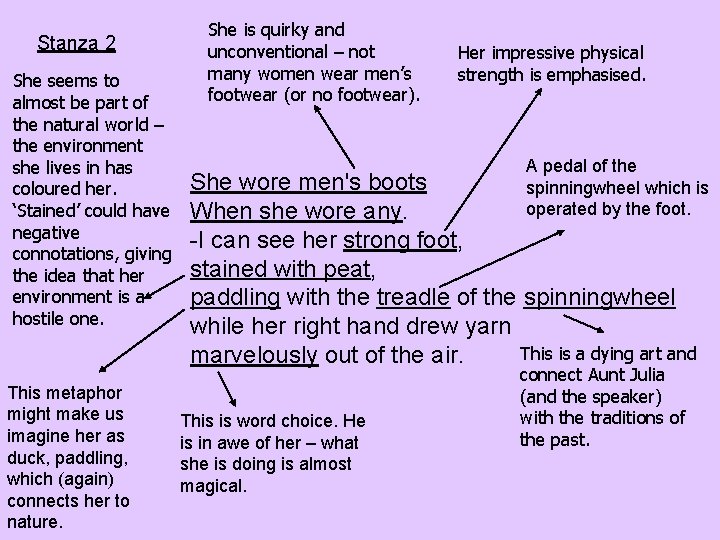 Stanza 2 She seems to almost be part of the natural world – the Stanza 2 She seems to almost be part of the natural world – the