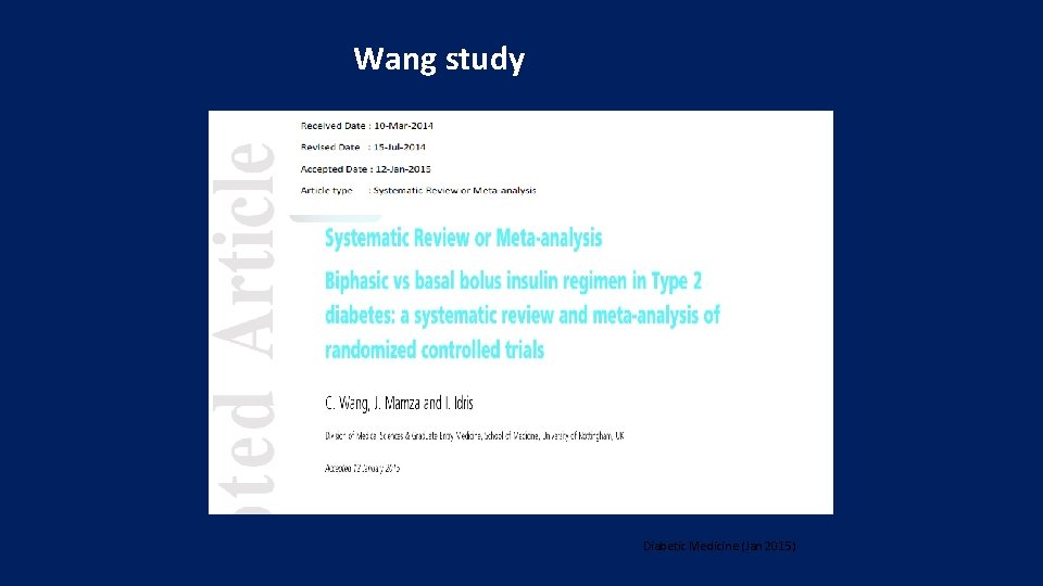 Wang study Diabetic Medicine (Jan 2015) 