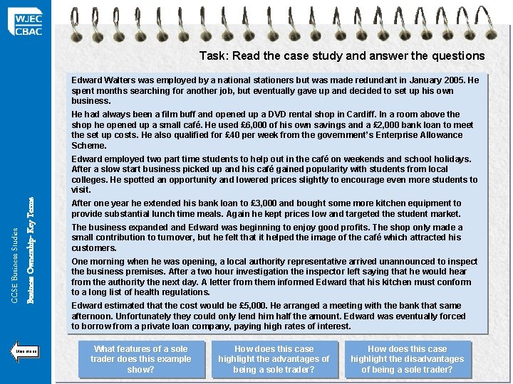 Task: Read the case study and answer the questions Edward Walters was employed by