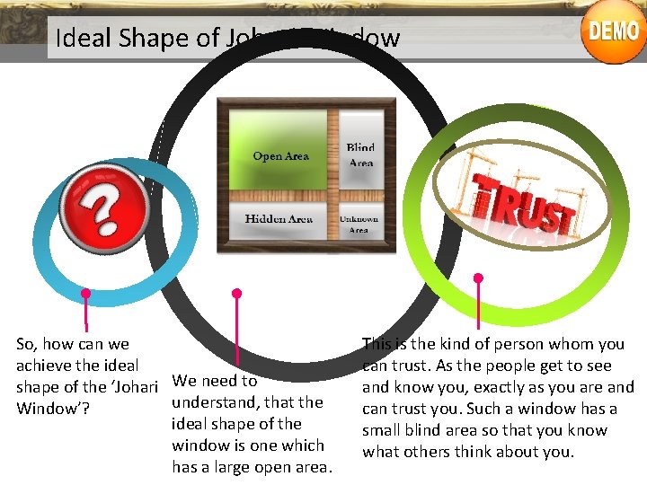 Ideal Shape of Johari Window So, how can we achieve the ideal shape of