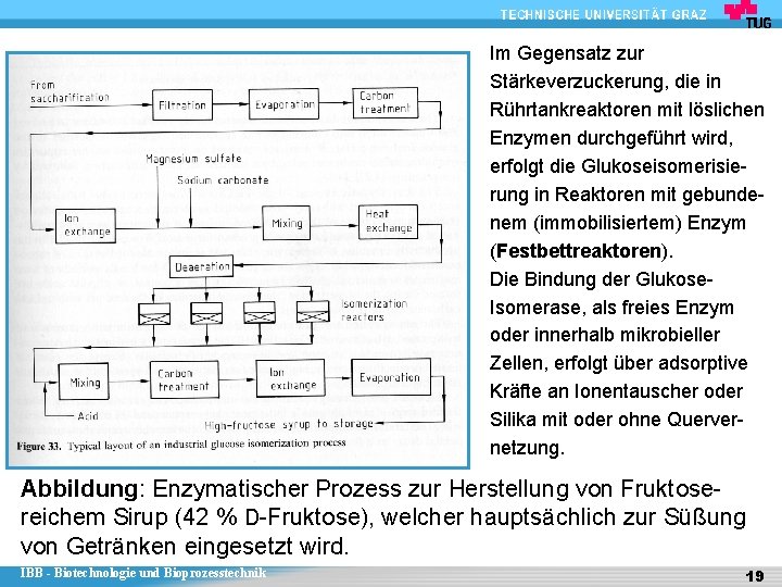 Im Gegensatz zur Stärkeverzuckerung, die in Rührtankreaktoren mit löslichen Enzymen durchgeführt wird, erfolgt die