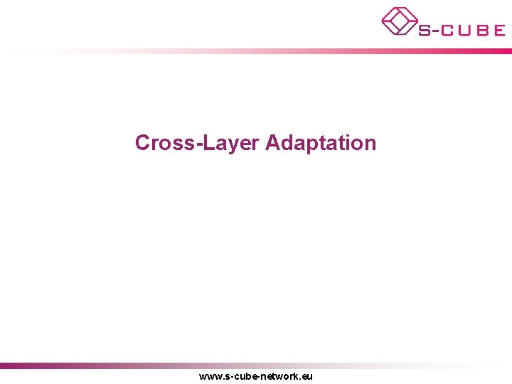 Cross-Layer Adaptation www. s-cube-network. eu 