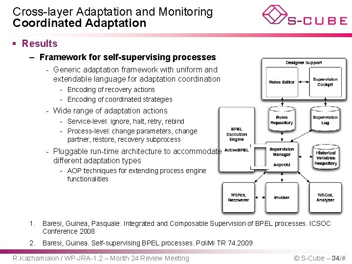 Cross-layer Adaptation and Monitoring Coordinated Adaptation § Results – Framework for self-supervising processes -