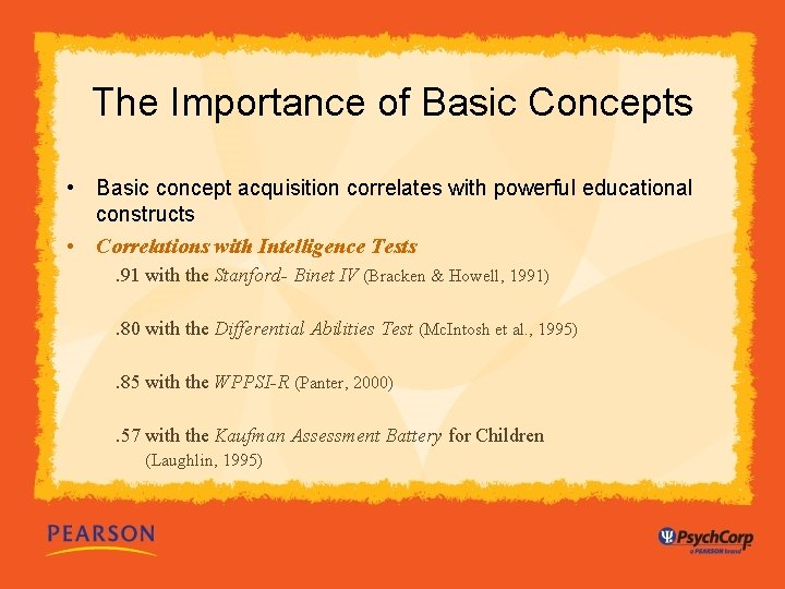 The Importance of Basic Concepts • Basic concept acquisition correlates with powerful educational constructs