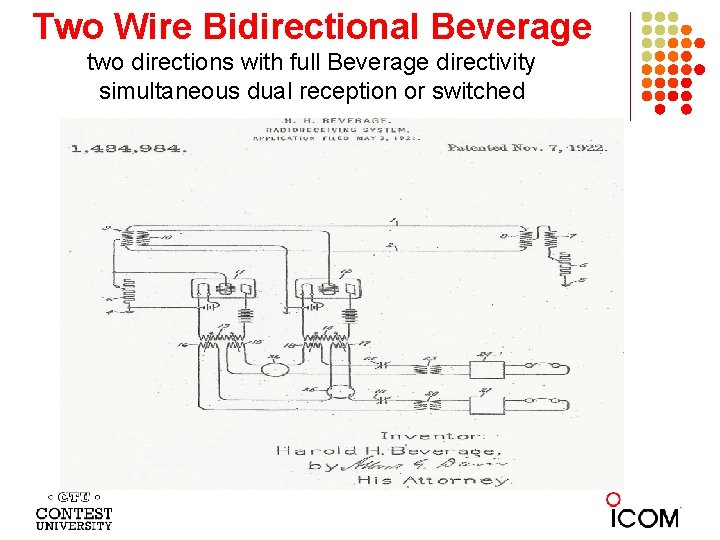 Two Wire Bidirectional Beverage two directions with full Beverage directivity simultaneous dual reception or