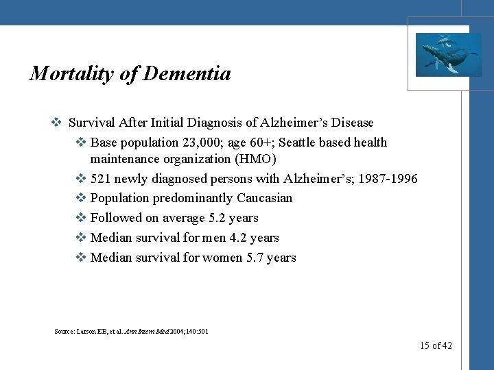 Mortality of Dementia v Survival After Initial Diagnosis of Alzheimer’s Disease v Base population