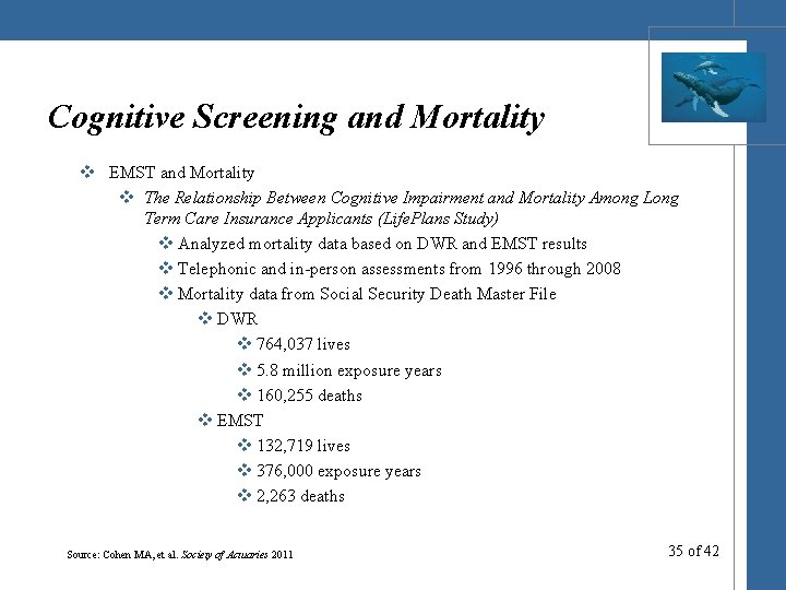 Cognitive Screening and Mortality v EMST and Mortality v The Relationship Between Cognitive Impairment