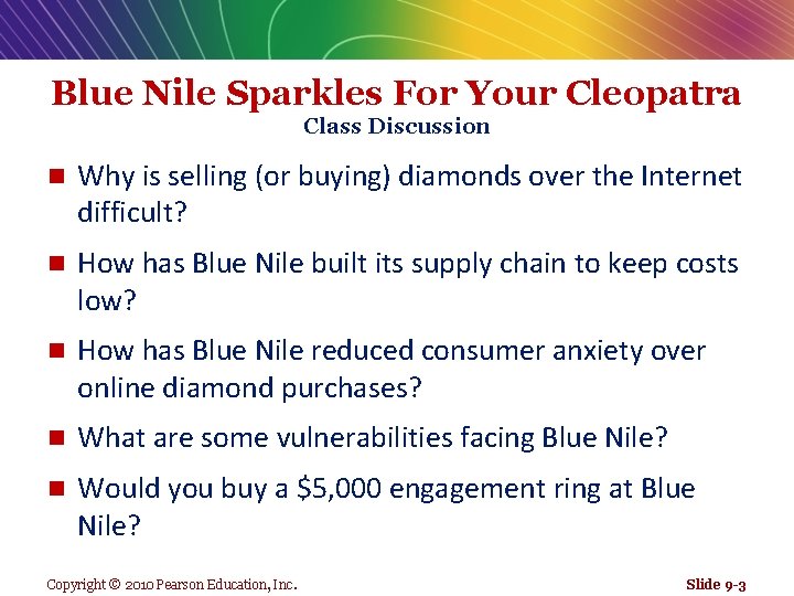 Blue Nile Sparkles For Your Cleopatra Class Discussion n Why is selling (or buying)
