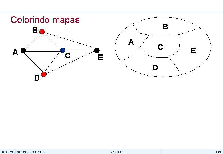 Colorindo mapas B B A A C C E E D D Matemática Discreta/