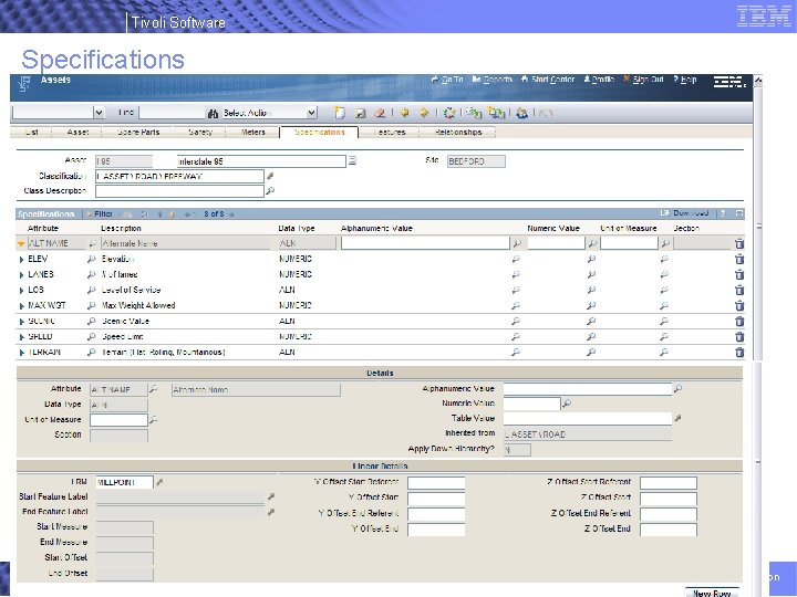Tivoli Software Specifications 38 © 2007 IBM Corporation 