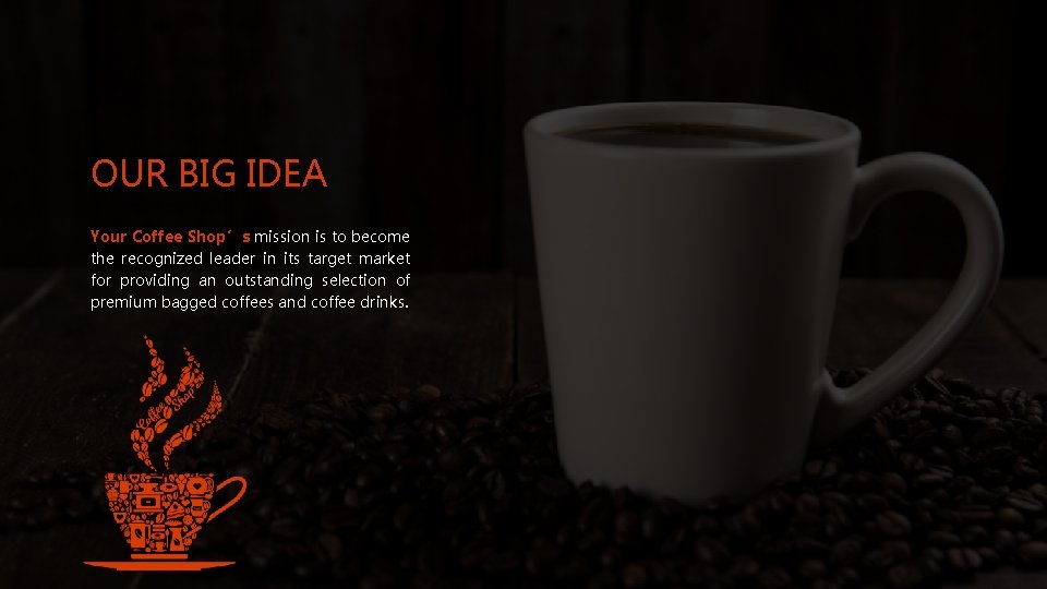 OUR BIG IDEA Your Coffee Shop’s mission is to become the recognized leader in