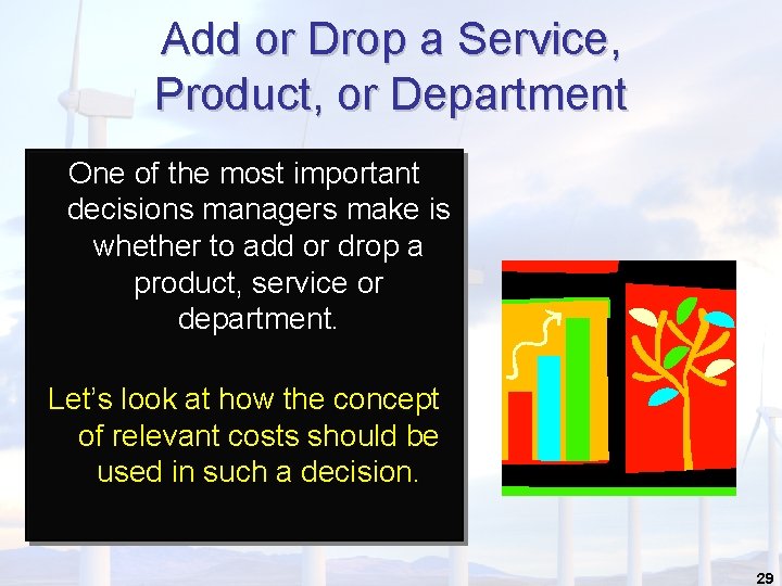 Add or Drop a Service, Product, or Department One of the most important decisions