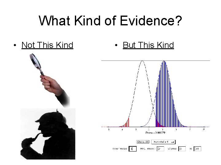What Kind of Evidence? • Not This Kind • But This Kind 