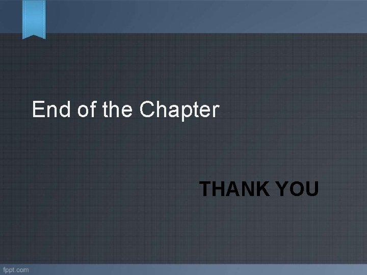 End of the Chapter THANK YOU 