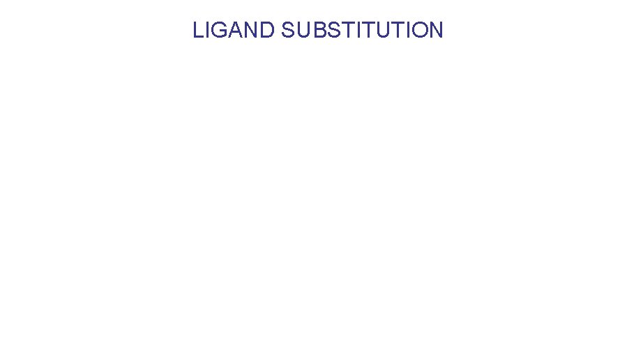 LIGAND SUBSTITUTION 