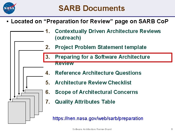 SARB Documents • Located on “Preparation for Review” page on SARB Co. P 1.