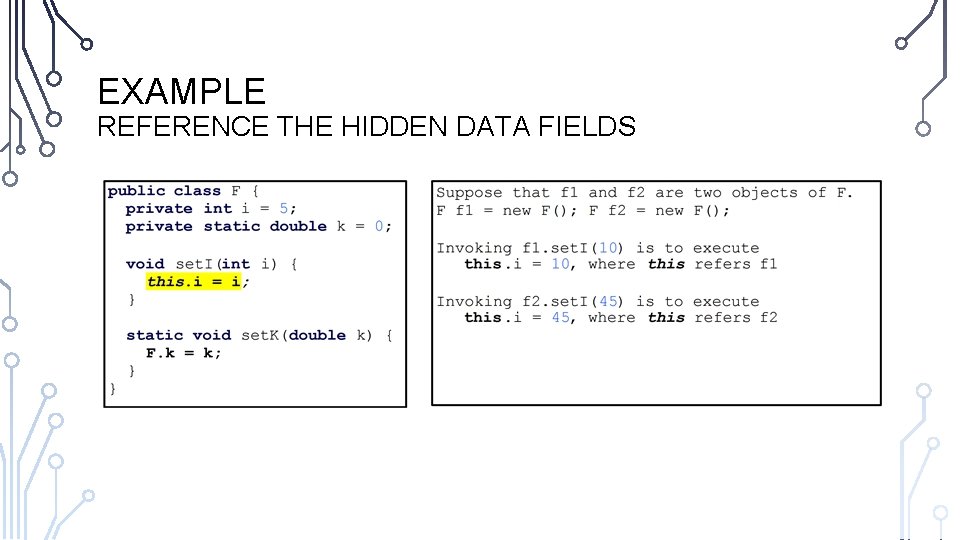 EXAMPLE REFERENCE THE HIDDEN DATA FIELDS 