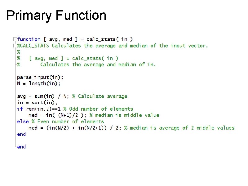 Primary Function 