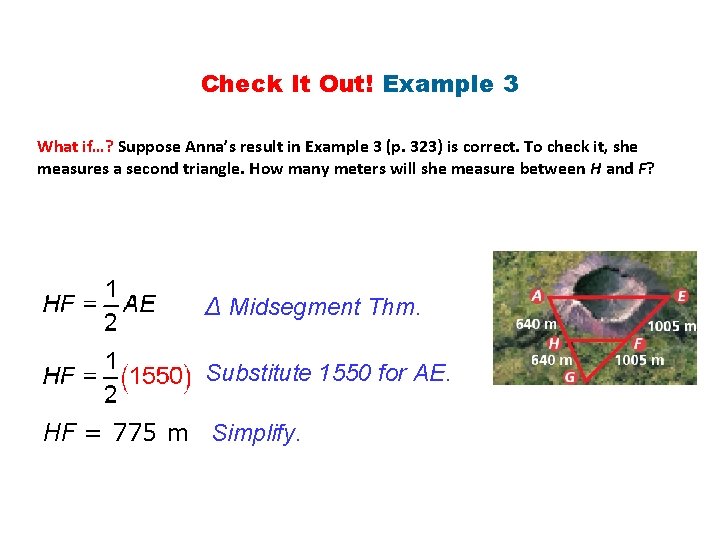 Check It Out! Example 3 What if…? Suppose Anna’s result in Example 3 (p.