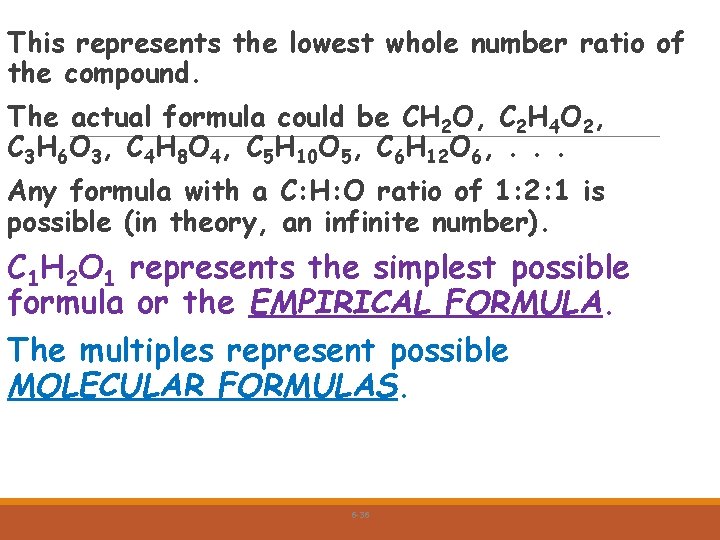 This represents the lowest whole number ratio of the compound. The actual formula could