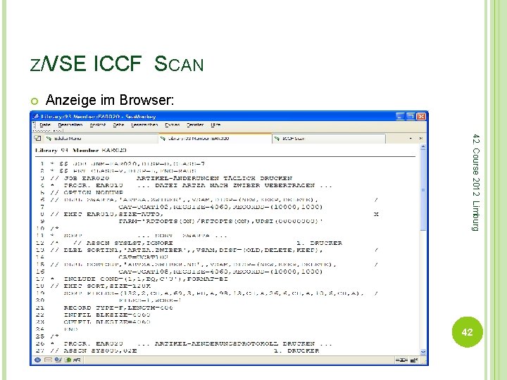 Z/VSE ICCF SCAN Anzeige im Browser: 42. Course 2012 Limburg 42 