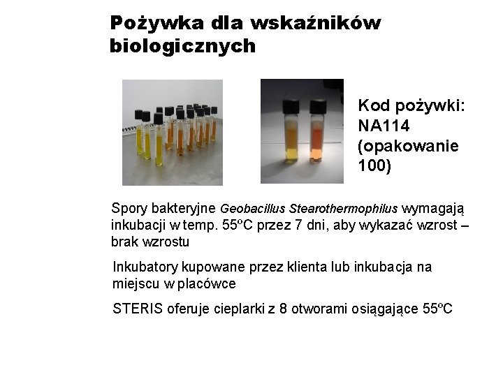 Pożywka dla wskaźników biologicznych Kod pożywki: NA 114 (opakowanie 100) Spory bakteryjne Geobacillus Stearothermophilus