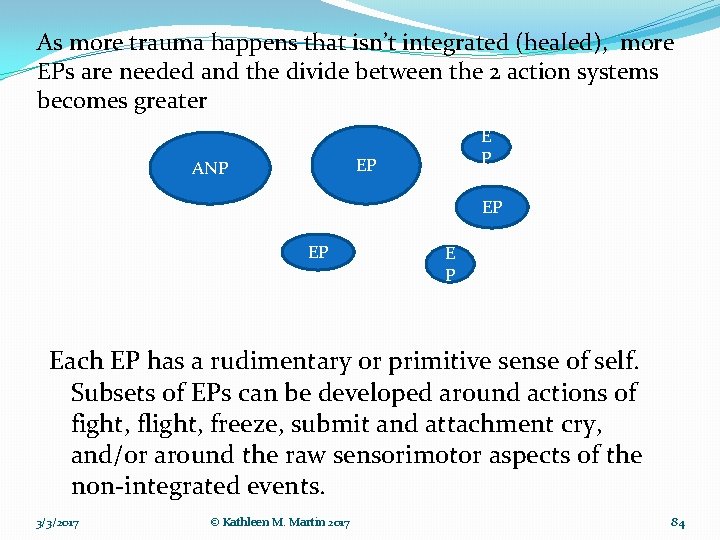 As more trauma happens that isn’t integrated (healed), more EPs are needed and the