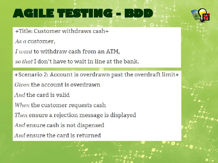 AGILE TESTING - BDD 