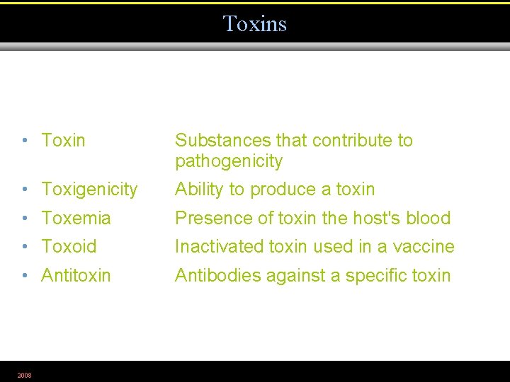 Toxins • Toxin Substances that contribute to pathogenicity • Toxigenicity Ability to produce a