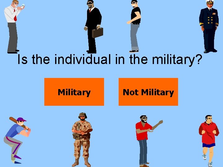 Is the individual in the military? Military Not Military 