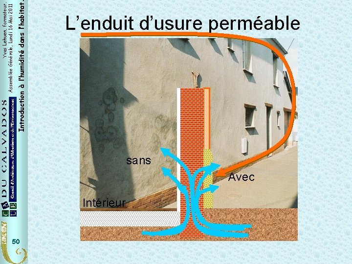 50 Introduction à l’humidité dans l’habitat Yves Lehuen, formateur. Assemblée Générale, Lundi 16 Mai 50 Introduction à l’humidité dans l’habitat Yves Lehuen, formateur. Assemblée Générale, Lundi 16 Mai