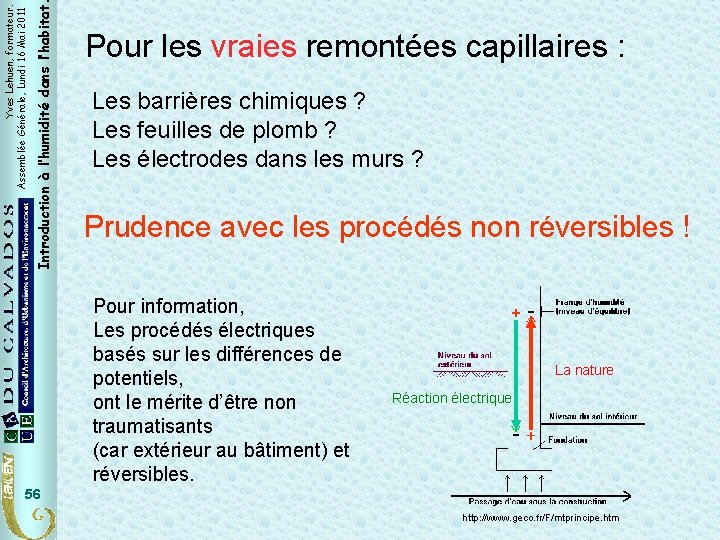 Introduction à l’humidité dans l’habitat Yves Lehuen, formateur. Assemblée Générale, Lundi 16 Mai 2011 Introduction à l’humidité dans l’habitat Yves Lehuen, formateur. Assemblée Générale, Lundi 16 Mai 2011