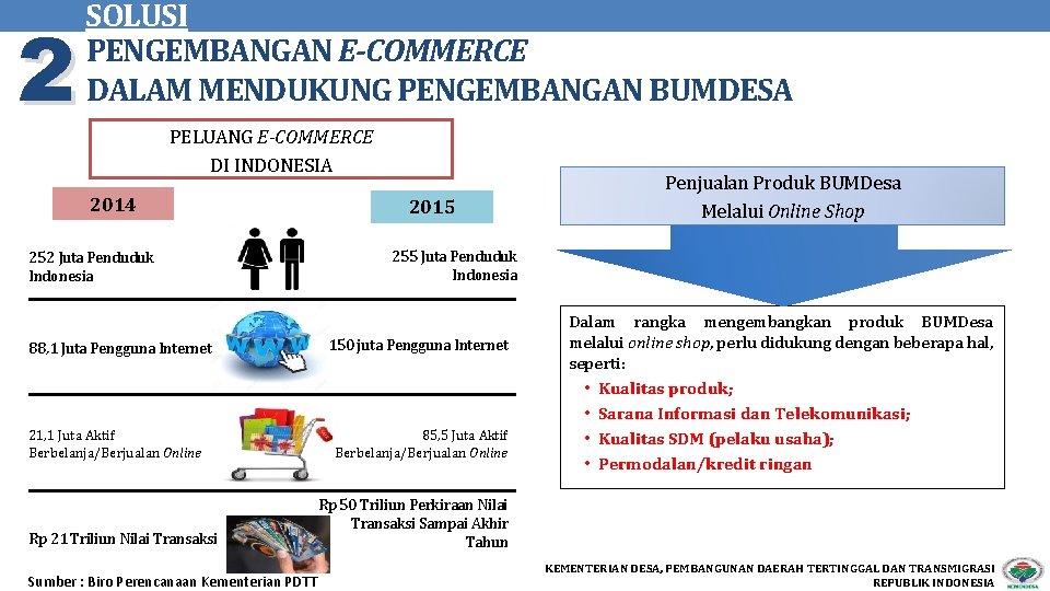 2 SOLUSI PENGEMBANGAN E-COMMERCE DALAM MENDUKUNG PENGEMBANGAN BUMDESA PELUANG E-COMMERCE DI INDONESIA 2014 252