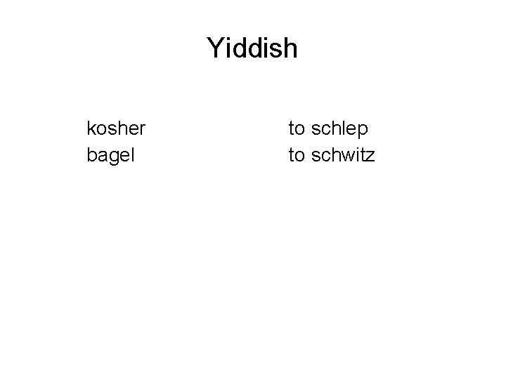 Yiddish kosher bagel to schlep to schwitz 