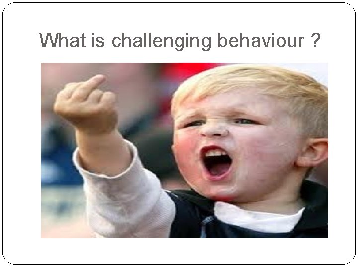 What is challenging behaviour ? 