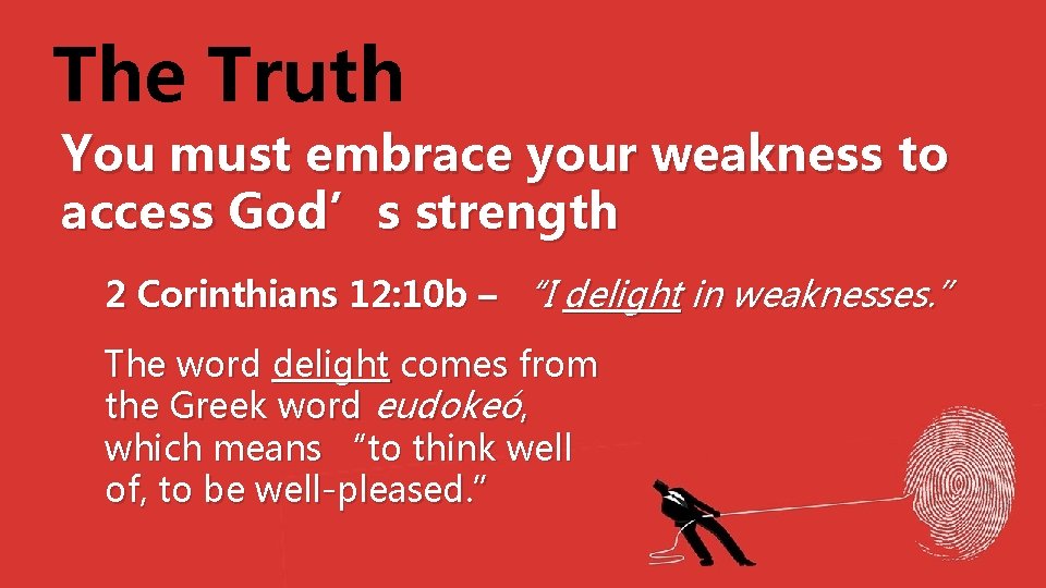 The Truth You must embrace your weakness to access God’s strength 2 Corinthians 12: