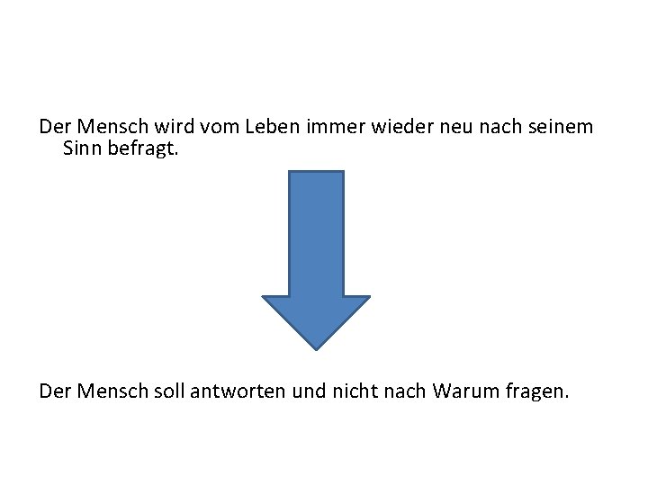 Der Mensch wird vom Leben immer wieder neu nach seinem Sinn befragt. Der Mensch
