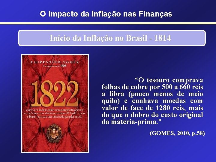 O Impacto da Inflação nas Finanças Início da Inflação no Brasil - 1814 “O